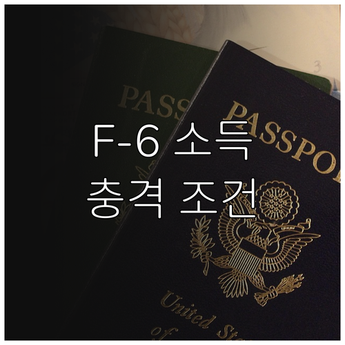 F-6 비자 소득 기준과 재정 증빙 ..