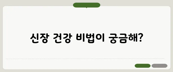 신장에 좋은 음식 TOP 7 리스트!