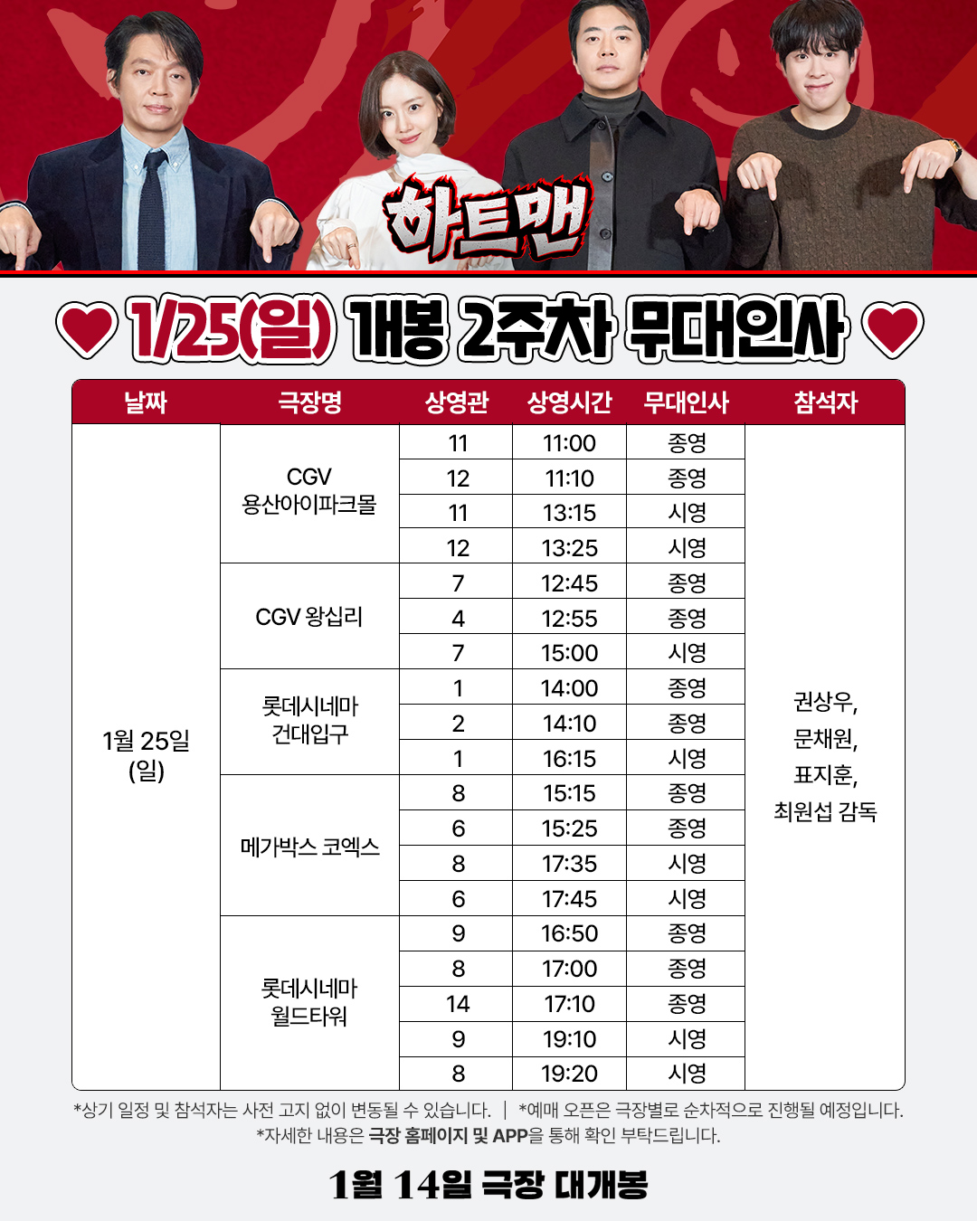 하트맨 개봉 2주차 무대인사(1/25)