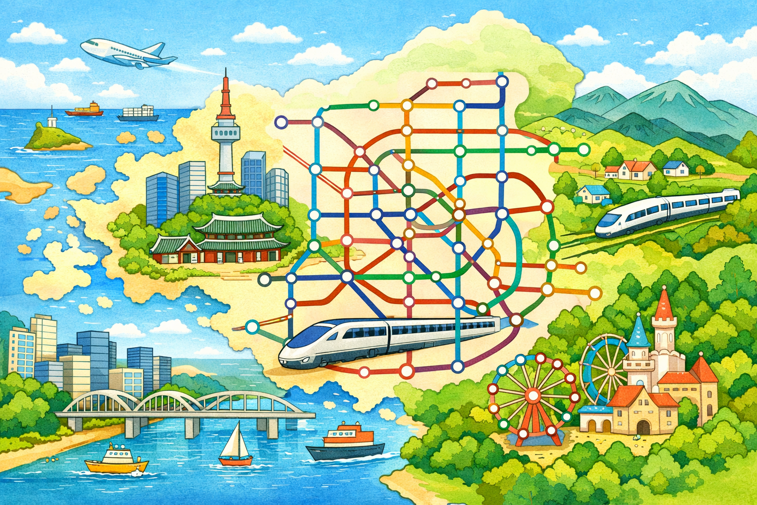 수도권 지도 고화질 총정리|서울·경기·인천 지하철 노선도 일러스트 한눈에 보기 관련 사진