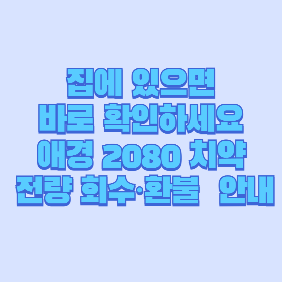 집에 있으면 바로 확인하세요｜애경 2080 치약 전량 회수&middot;환불 안내