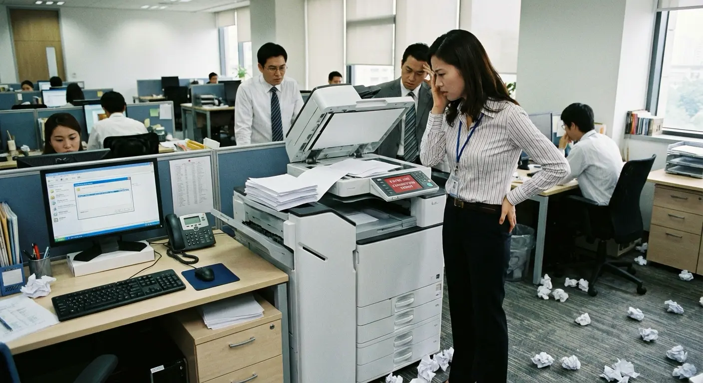 프린터 전원은 켜져 있지만 인쇄가 되지 않는 상황