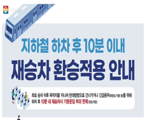 지하철-10분이내-재승차-환승-적용-안내-포스터