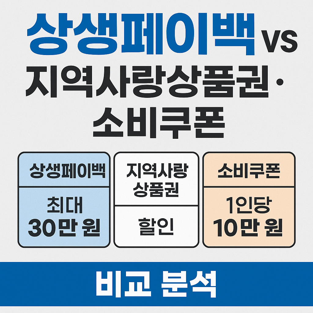 상생페이백 vs 지역사랑상품권·소비쿠폰 비교 분석