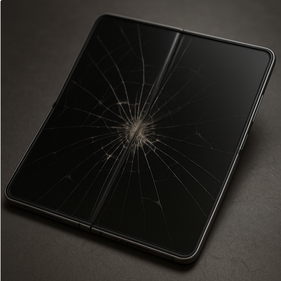 파손된 폴더블 폰