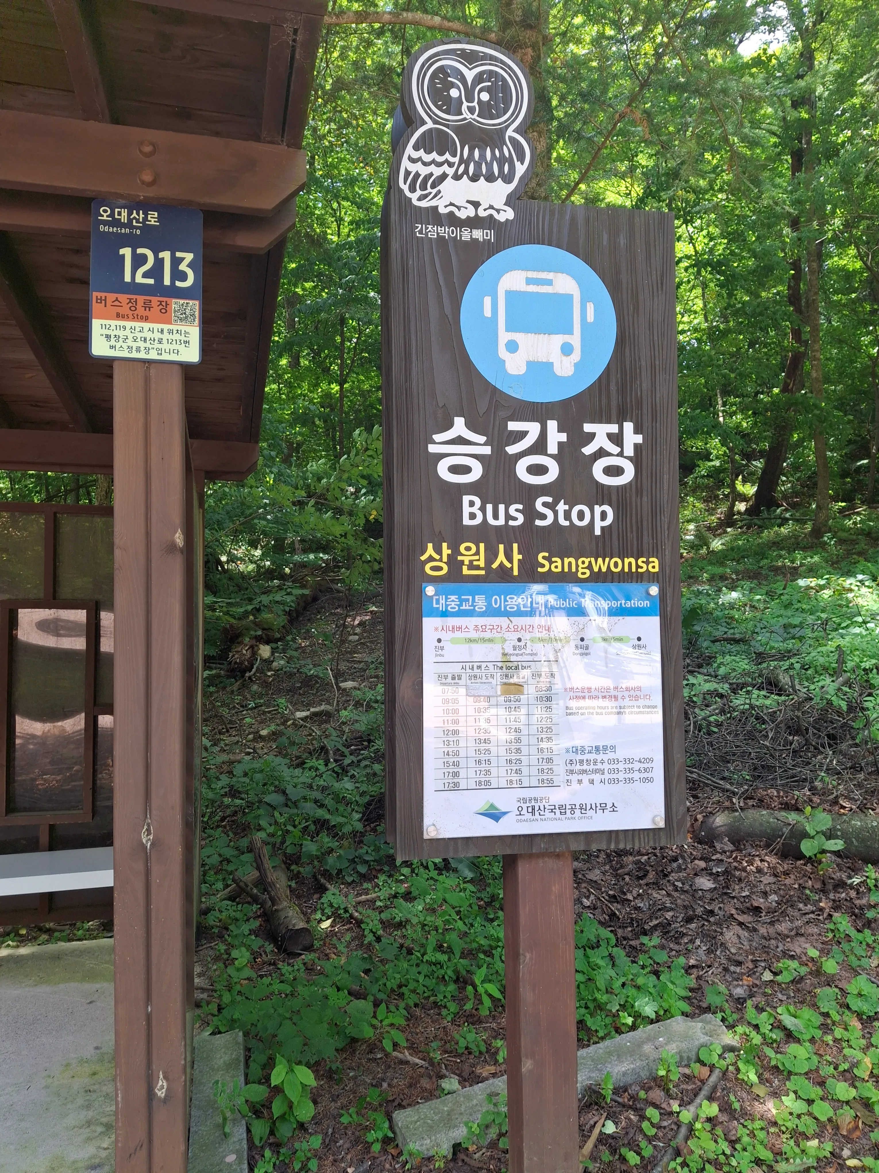 강원도 평창 오대산 선재길 트레킹 버스