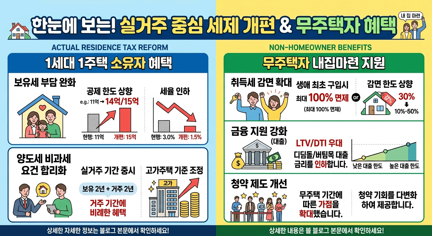 [2026 부동산 세제 개편] 실거주 1주택자엔 "절세 폭탄", 무주택자엔 "월세 환급 폭탄"! 혜택 총정리 🏠💸