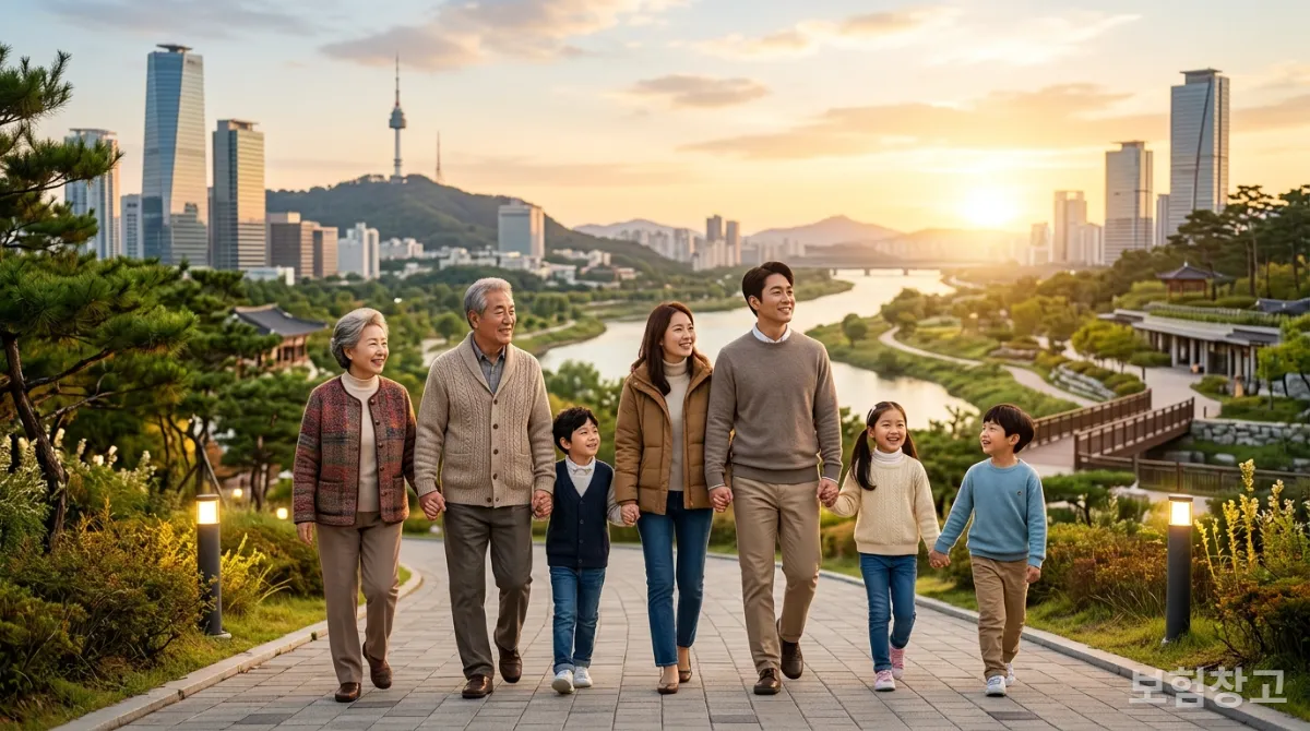 세대 간 연대와 지속 가능한 미래를 상징하는 한국 가족