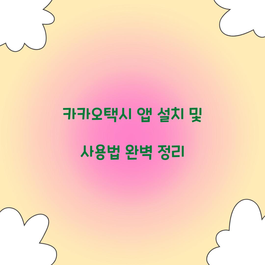 카카오택시 앱 설치