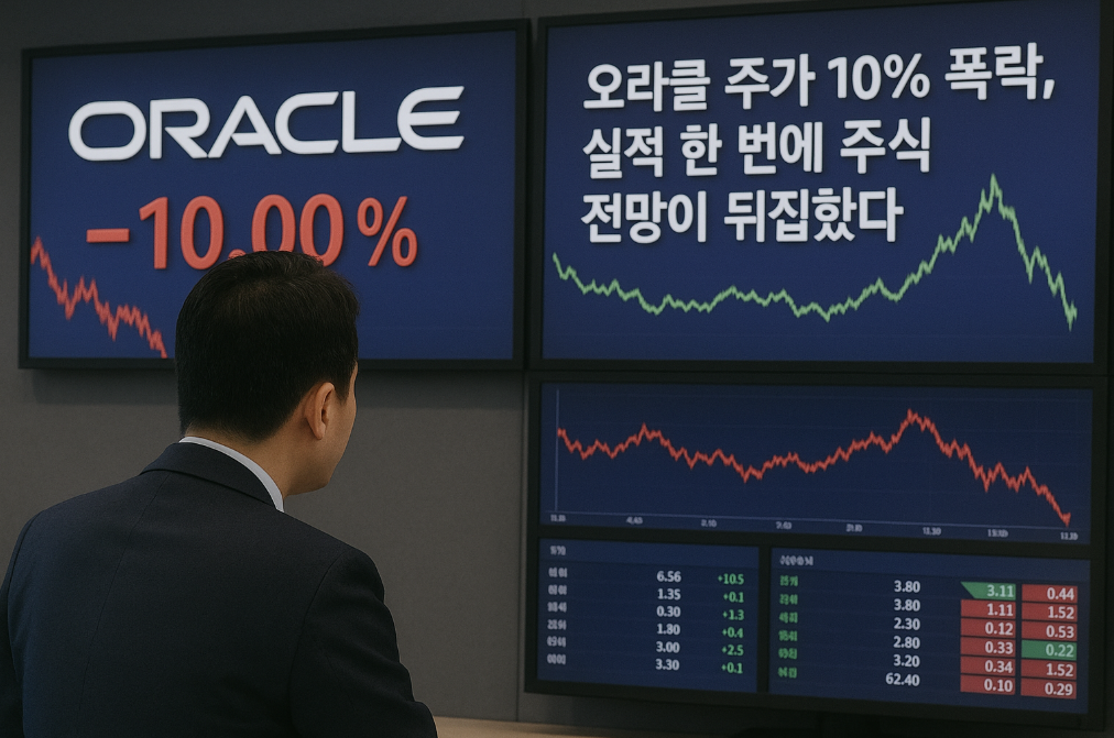 오라클 주가 10% 급락, 실적 쇼크로 투자 전망 완전 뒤바뀐 이유