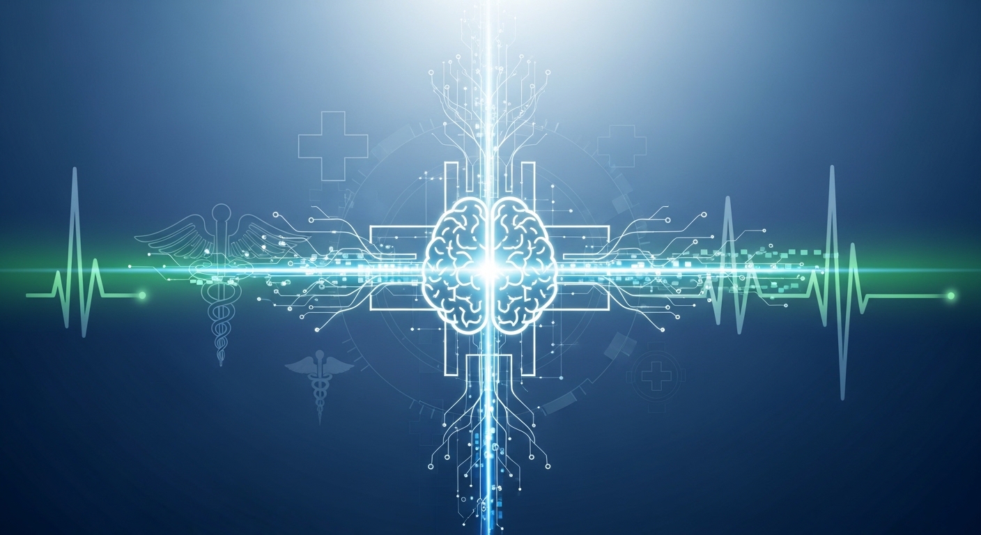 미래지향적인 AI 헬스케어를 상징하는 깨끗한 느낌의 썸네일