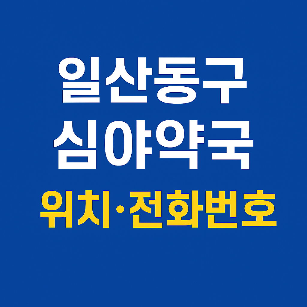 2025년 일산동구 심야 약국 위치&middot;전화번호 안내