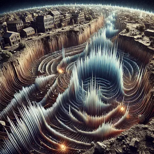 지진파가 펴져 나가는 모습