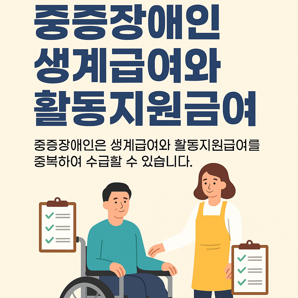 중증장애인 생계급여와 활동지원급여 동시 수급 가이드 관련 사진