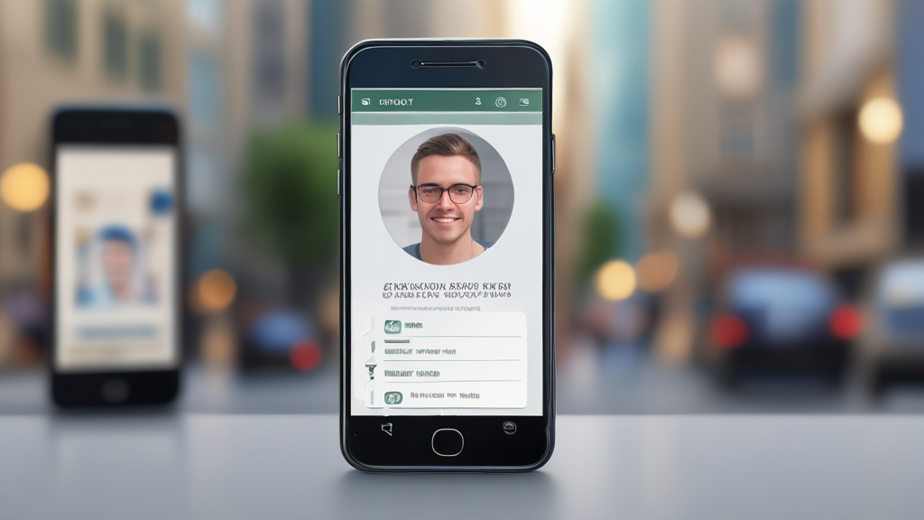 스마트폰으로 신분증을 보여주는 사진