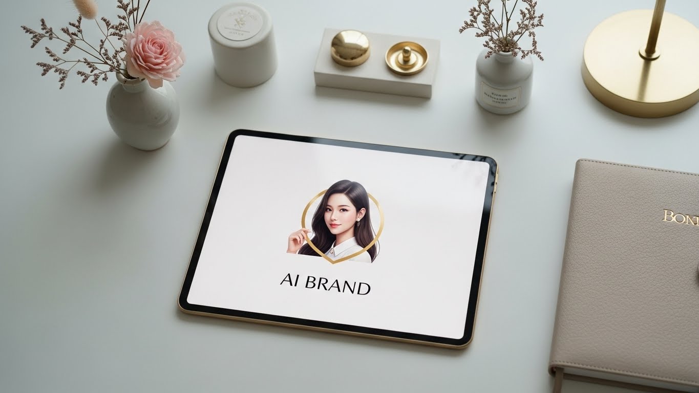AI 기술로 구현된 일관성 있는 브랜드 페르소나가 구축된 디지털 브랜드의 모습