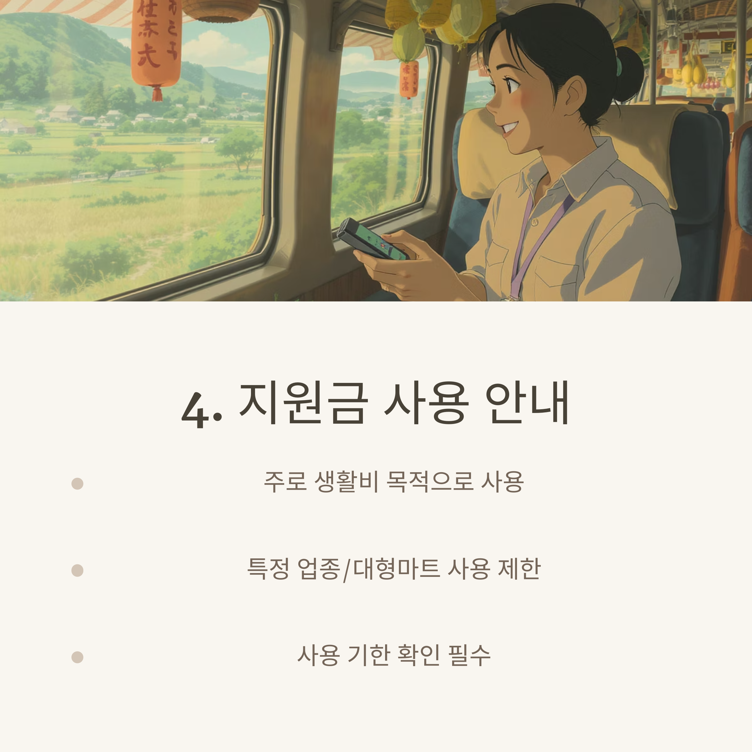 지원금 사용 안내