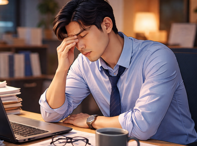 피로도가 상당한 직장인 사진
