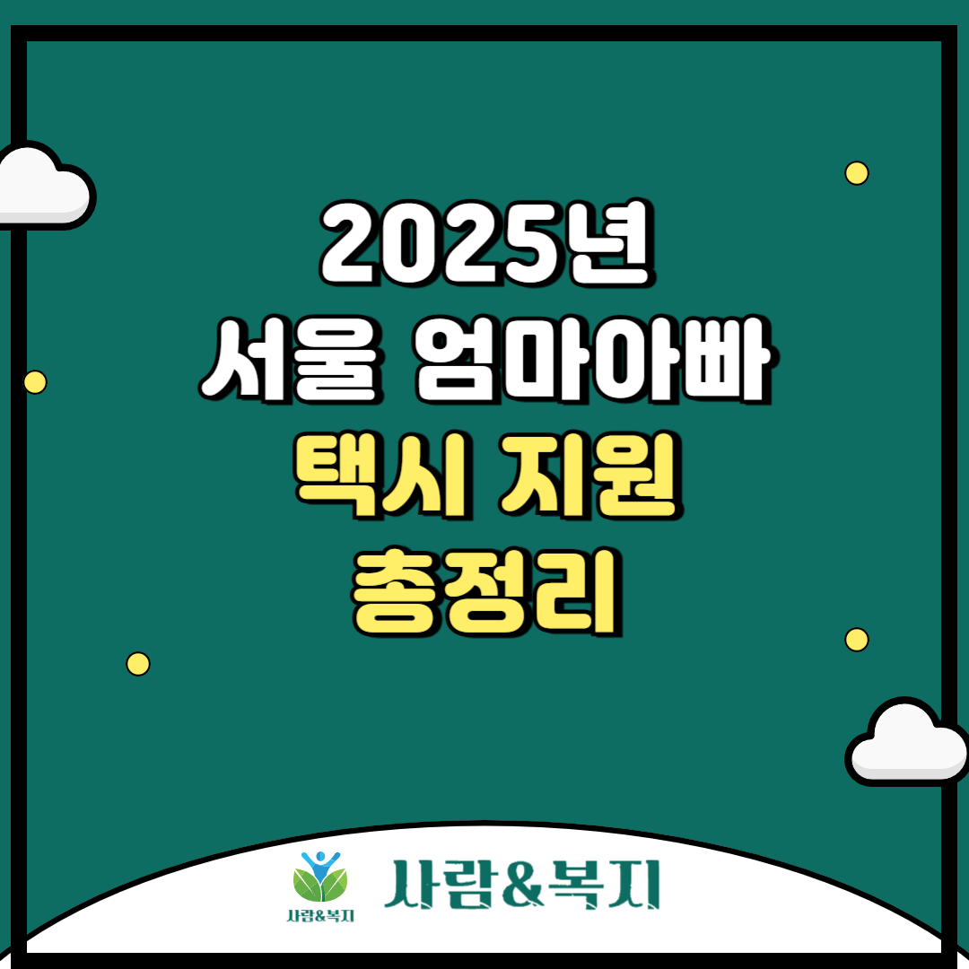 2025년 서울 엄마아빠택시 지원 총정리
