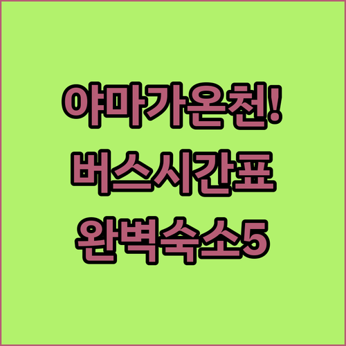 구마모토 야마가 온천 버스 시간표 확..