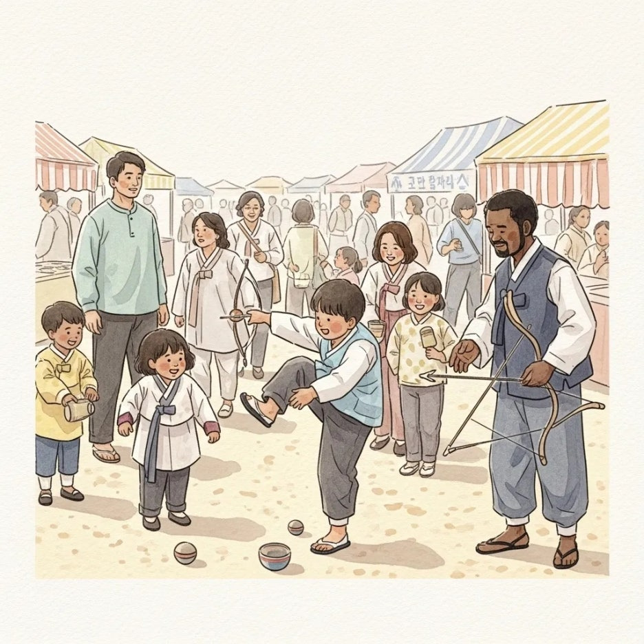 다양한 전통 놀이를 즐기며 축제를 만끽하는 사람들