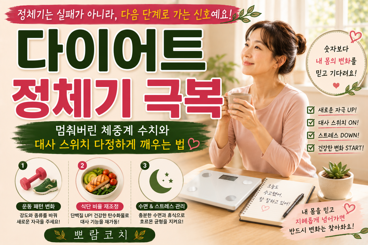 창가 옆에서 밝고 편안한 표정으로 따뜻한 찻잔을 들고 미소 짓고 있는 감성 사진