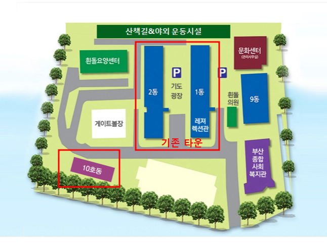 흰돌 실버타운 위치도