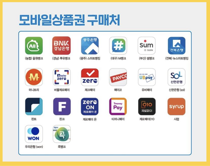 온누리상품권 모바일 상품권 구매처