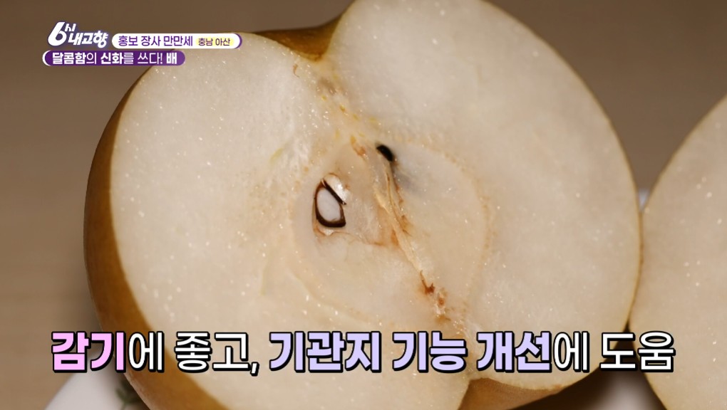 반으로 쪼갠 아산 배