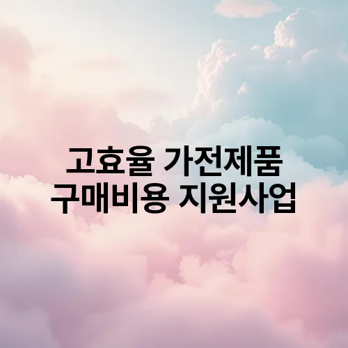 고효율 가전제품 구매비용 지원사업