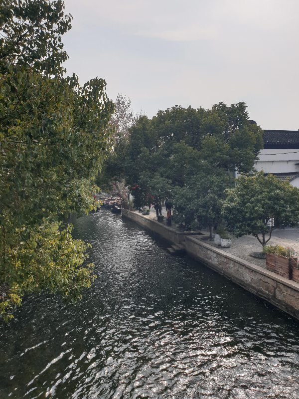 비교적 푸르른 나무가 있는 주가각 수로 중 하나