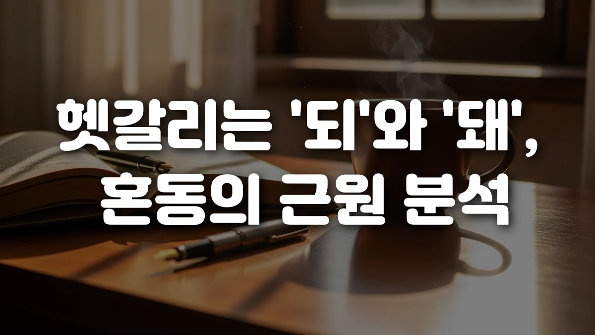 헷갈리는 되 와 돼 혼동의 근원 분석