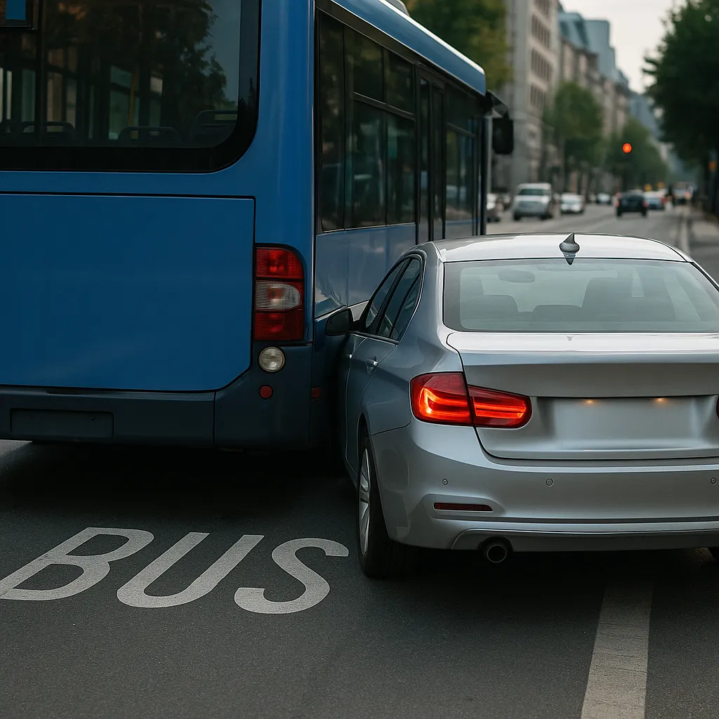 버스전용차로에서 정차한 버스를 뒤에서 추돌한 차량
