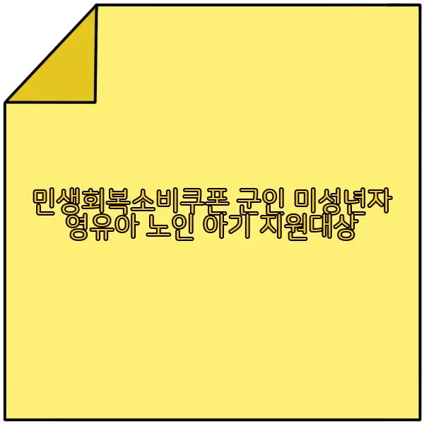 민생회복소비쿠폰 군인