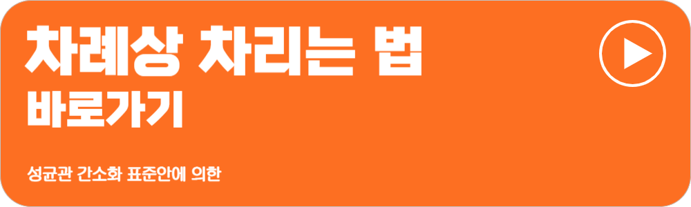 차례지내는 순서