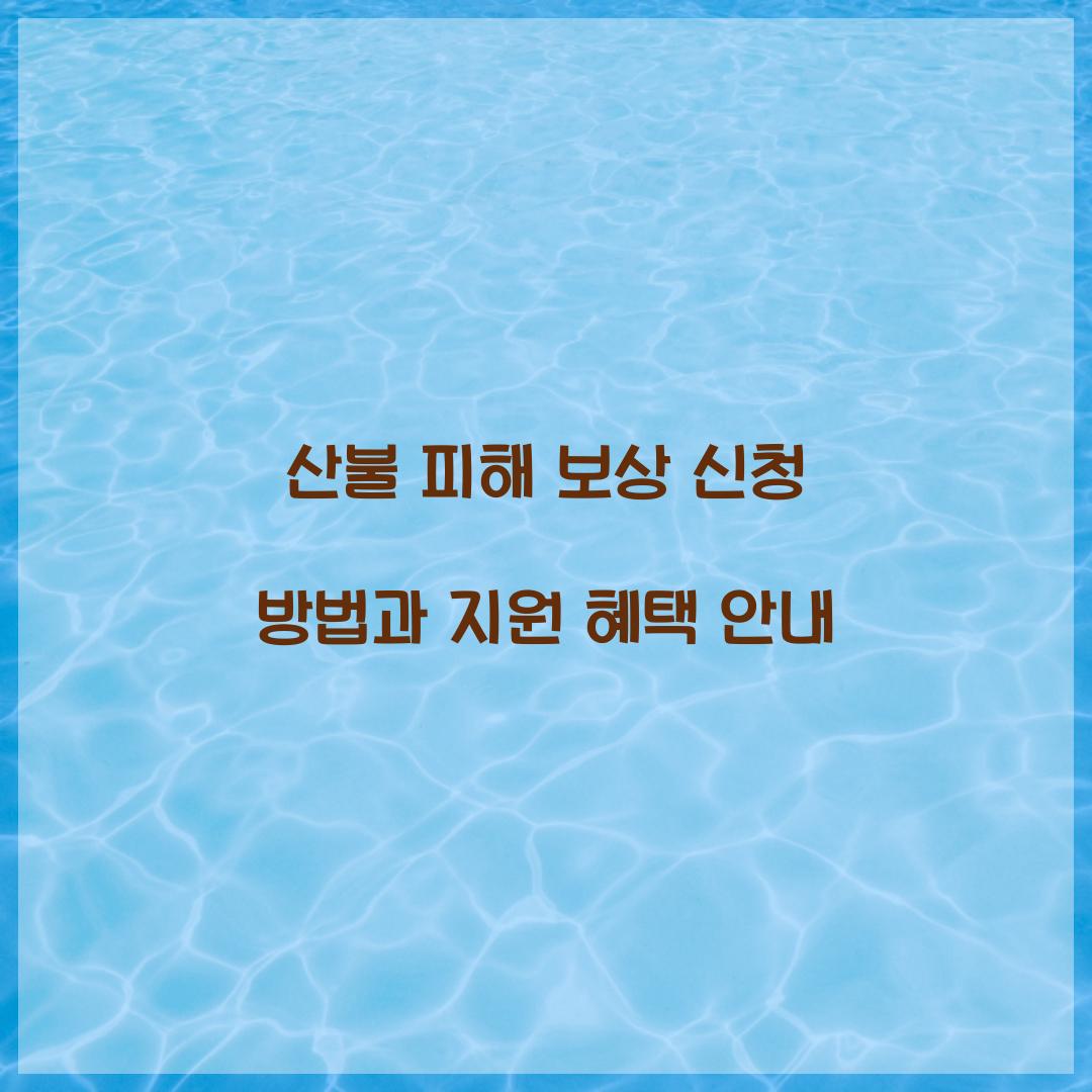 산불 피해 보상 신청