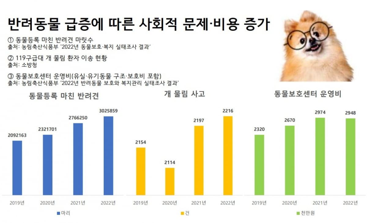 반려동물 급증에 따른 사회적 비용 증가