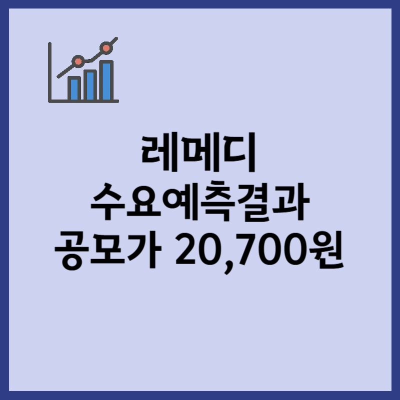 레메디 수요예측결과 공모가 20700원 확정