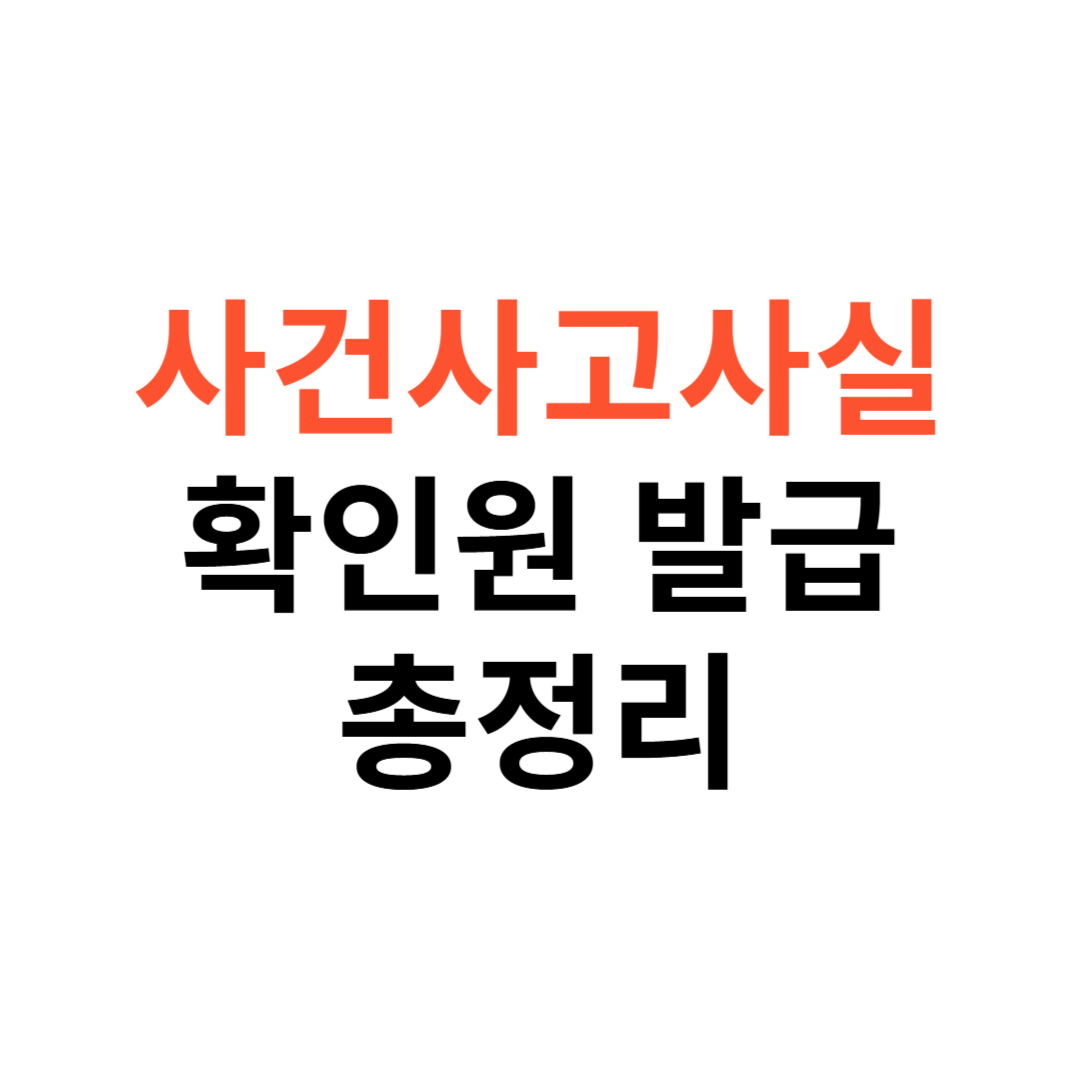 사건사고사실확인원 발급