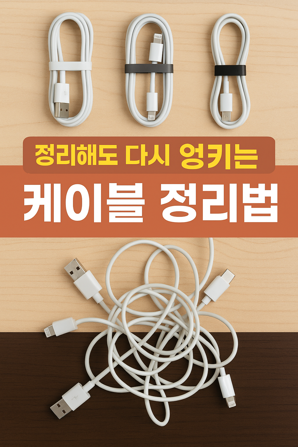 정리해도 다시 엉키는 케이블 정리법