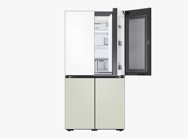 삼성전자 비스포크 냉장고 4도어 870L 색상 새틴 화이트+새틴 세이지 그린