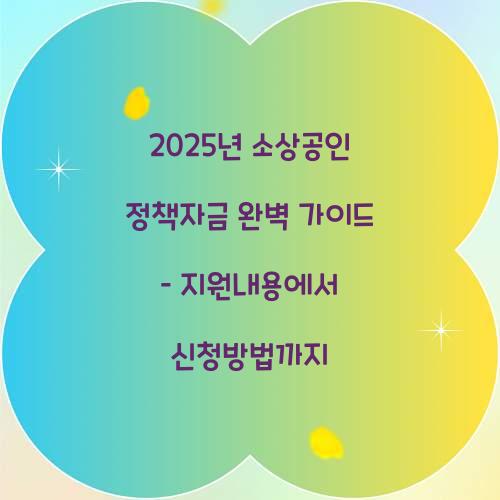 2025년 소상공인 정책자금