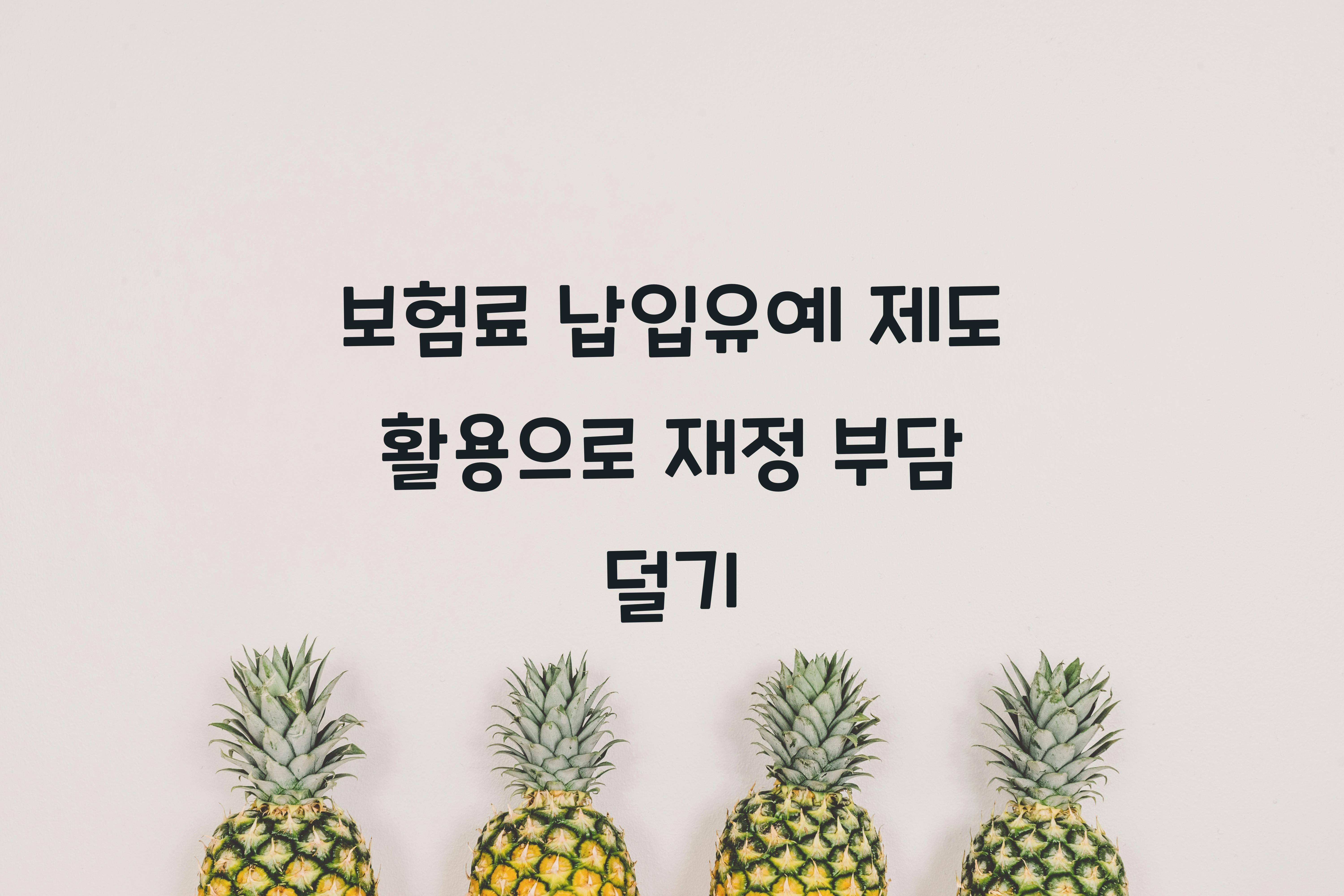 보험료 납입유예 제도 활용