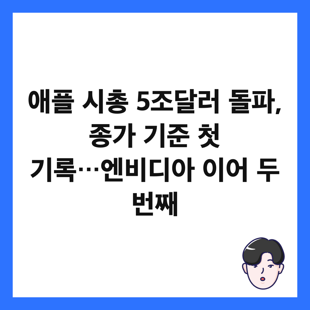 애플 시총 5조달러 돌파, 종가 기준 첫 기록&hellip;엔비디아 이어 두 번째 썸네일