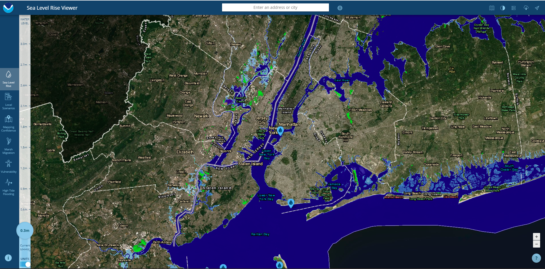 뉴역을 예로, 0.3m 적용