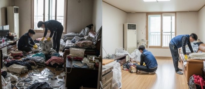 고령 고독사청소 및 정리중