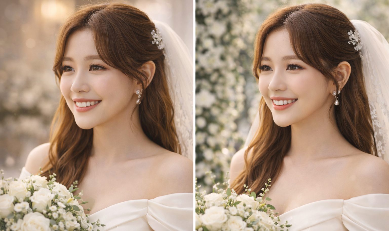 웨딩 촬영 본식 메이크업 차이