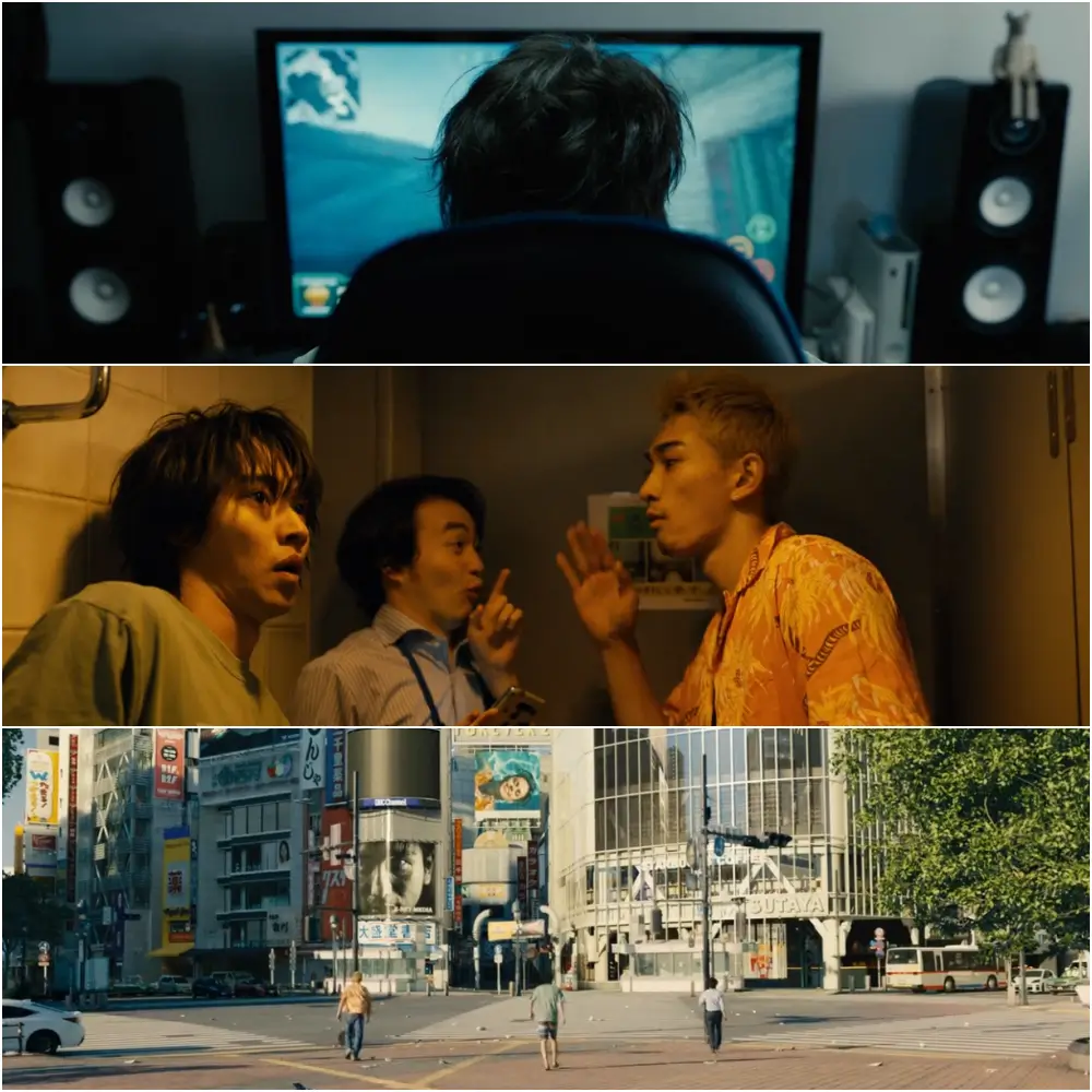 게임하는 주인공과 친구들이 등장하는 아리스 인 보더랜드