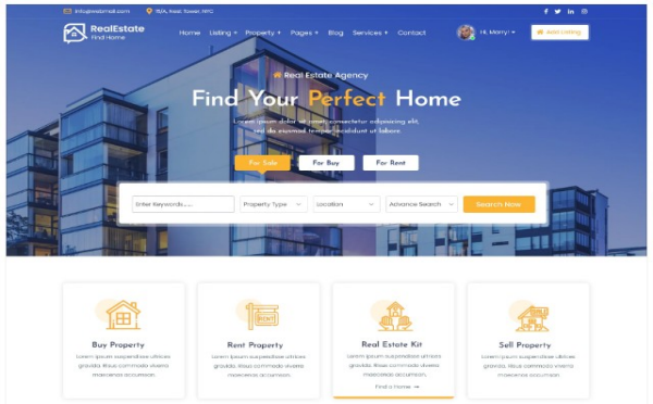 부동산, 공인중개사 비즈니스 - 워드프레스 테마