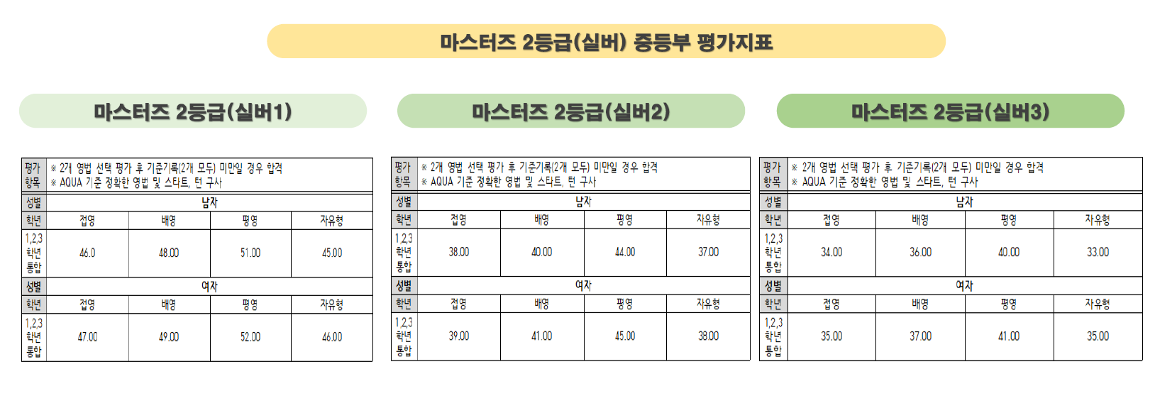 마스터즈2등급 중등부 평가지표